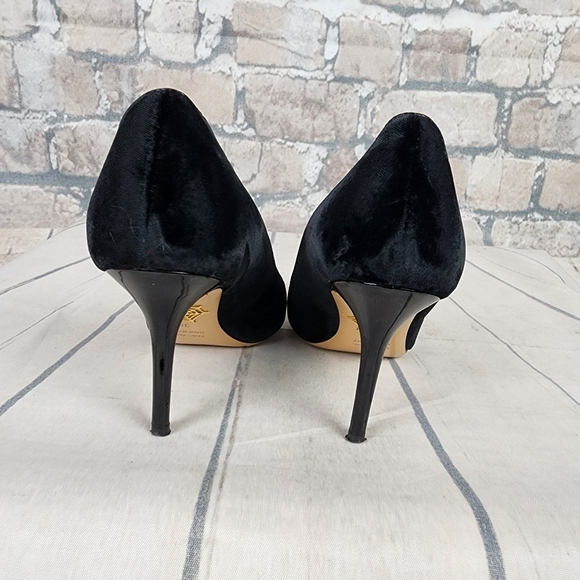 Charlotte Olympia Kitty Cat Embroidered Velvet Pump Black Gold Size 36/6 - Picture 9 of 16